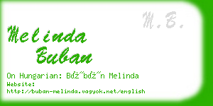 melinda buban business card